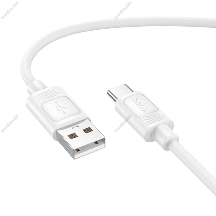 Кабель HOCO X122 Benefit silicone charging data cable USB to Type-C 3A 1m White