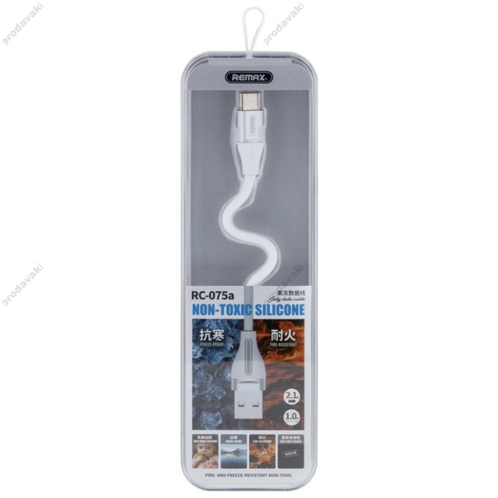 Кабель REMAX RC-075a Jell Series Fire-Cold Resistant Silicone USB to Type-C 2.1A 1m White