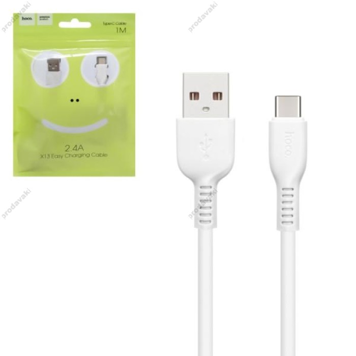 Кабель HOCO X13 charging data cable USB to Type-C 2.4A 1m White