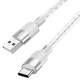 Кабель HOCO X99 Crystal junction silicone charging data cable USB to Type-C 3A 1m Grey