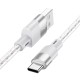 Кабель HOCO X99 Crystal junction silicone charging data cable USB to Type-C 3A 1m Grey