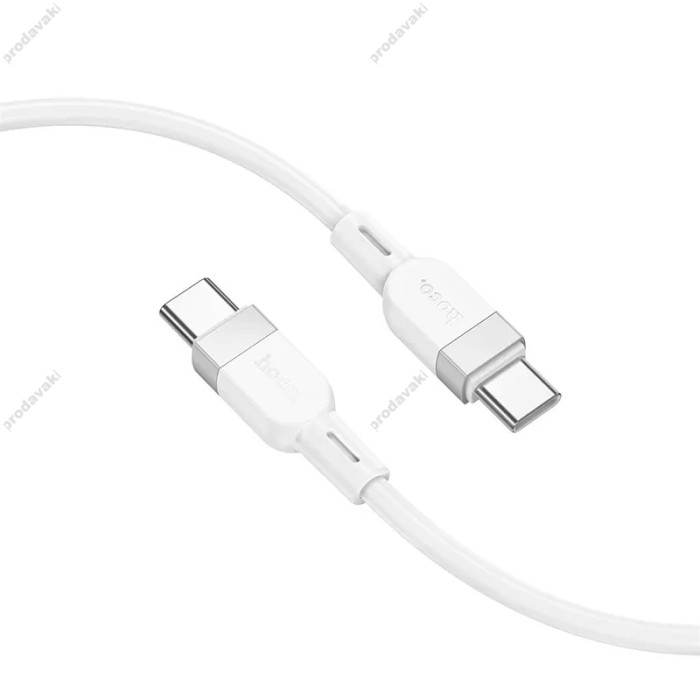 Кабель HOCO X109 Energy silicone charging data cable Type-C to Type-C 60W 3A 1m White