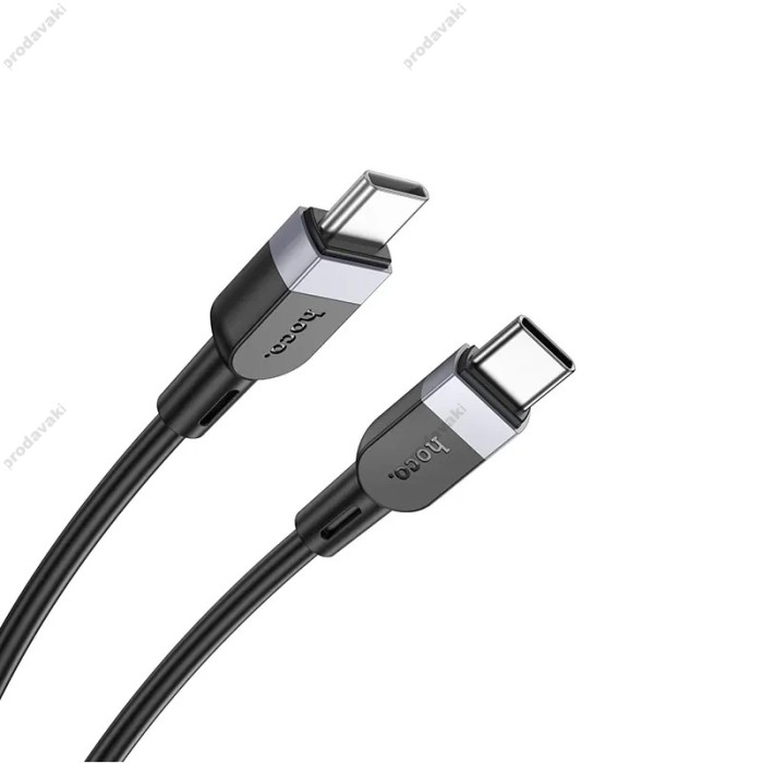 Кабель HOCO X109 Energy silicone charging data cable Type-C to Type-C 60W 3A 1m Black