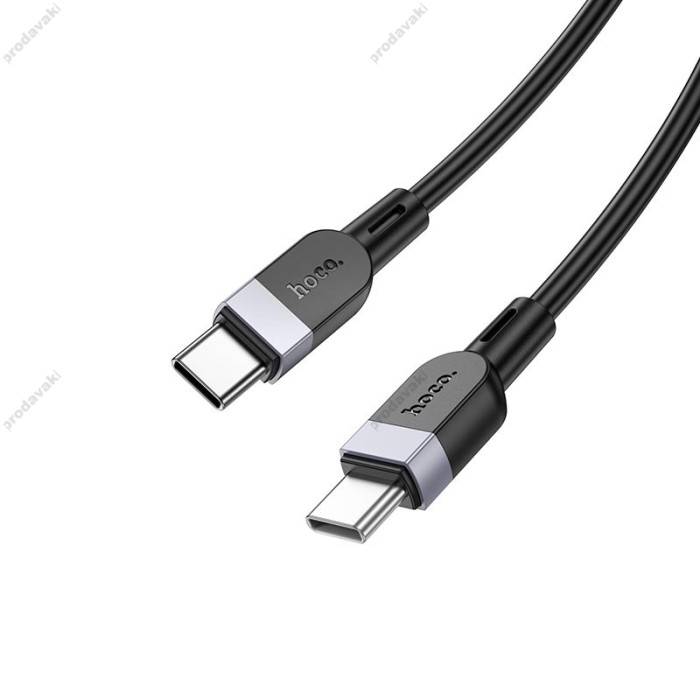 Кабель HOCO X109 Energy silicone charging data cable Type-C to Type-C 60W 3A 1m Black