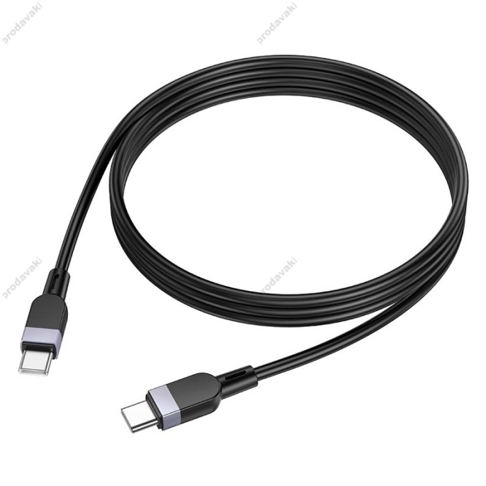 Кабель HOCO X109 Energy silicone charging data cable Type-C to Type-C 60W 3A 1m Black