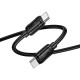 Кабель HOCO X115 Surpass fast charging data cable Type-C to Type-C 60W 3A 1m Black