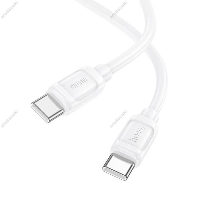 Кабель HOCO X115 Surpass fast charging data cable Type-C to Type-C 60W 3A 1m White