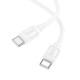 Кабель HOCO X115 Surpass fast charging data cable Type-C to Type-C 60W 3A 1m White