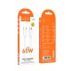 Кабель HOCO X115 Surpass fast charging data cable Type-C to Type-C 60W 3A 1m White
