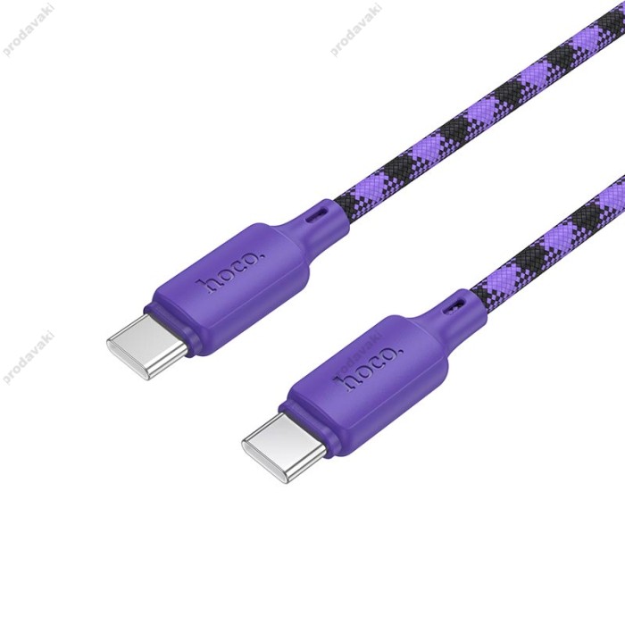 Кабель HOCO X116 Meridian charging data cable Type-C to Type-C 60W 3A 1m Purple