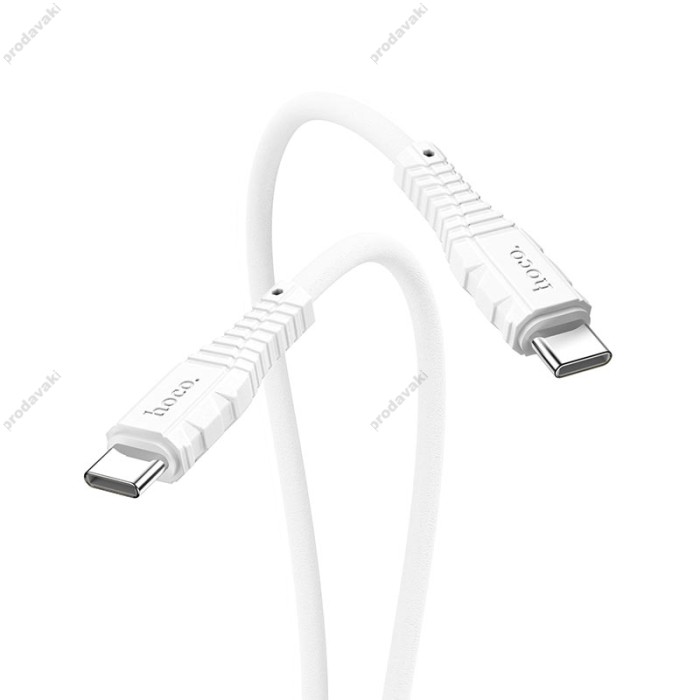 Кабель HOCO X67 Nano silicone charging data cable Type-C to Type-C 60W 3A 1.2m White