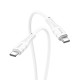 Кабель HOCO X67 Nano silicone charging data cable Type-C to Type-C 60W 3A 1.2m White