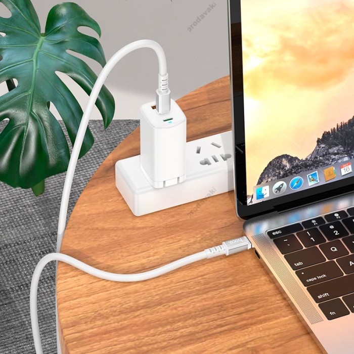 Кабель HOCO X85 Strength charging data cable Type-C to Type-C 60W 3A 1m White