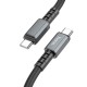 Кабель HOCO X85 Strength charging data cable Type-C to Type-C 60W 3A 1m Black