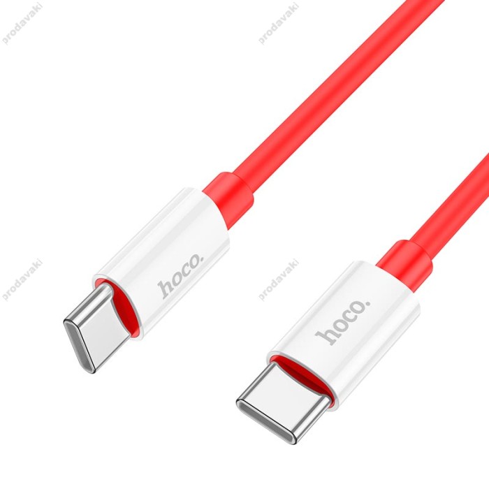 Кабель HOCO X87 Magic silicone PD charging data cable Type-C to Type-C 60W 3A 1m Red