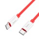 Кабель HOCO X87 Magic silicone PD charging data cable Type-C to Type-C 60W 3A 1m Red