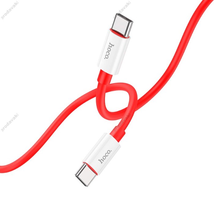 Кабель HOCO X87 Magic silicone PD charging data cable Type-C to Type-C 60W 3A 1m Red