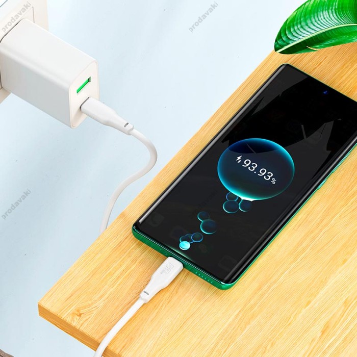 Кабель HOCO X93 Force fast charging data cable Type-C to Type-C 100W 5A 2m White