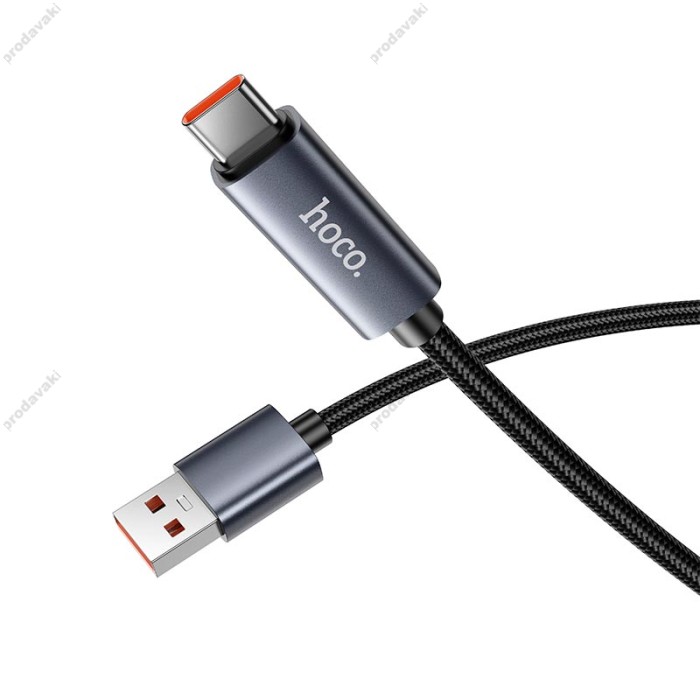 Кабель HOCO X112 Favor charging data cable with display USB to Type-C 100W 5A 1m Black