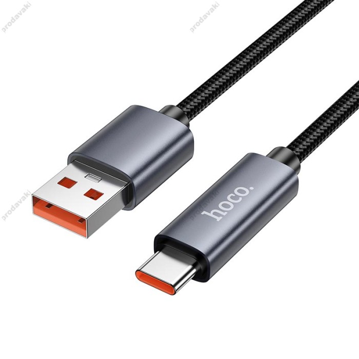 Кабель HOCO X112 Favor charging data cable with display USB to Type-C 100W 5A 1m Black
