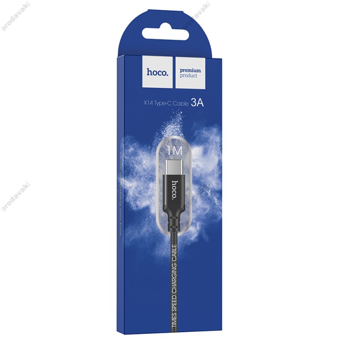 Кабель Hoco X14 Times speed charging cable USB to Type-C 3A 1m Black