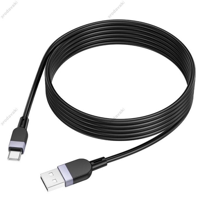 Кабель HOCO X109 Energy silicone charging data cable USB to Type-C 3A 2m Black