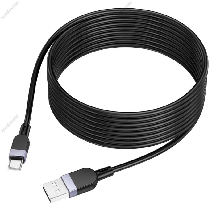 Кабель HOCO X109 Energy silicone charging data cable USB to Type-C 3A 3m Black