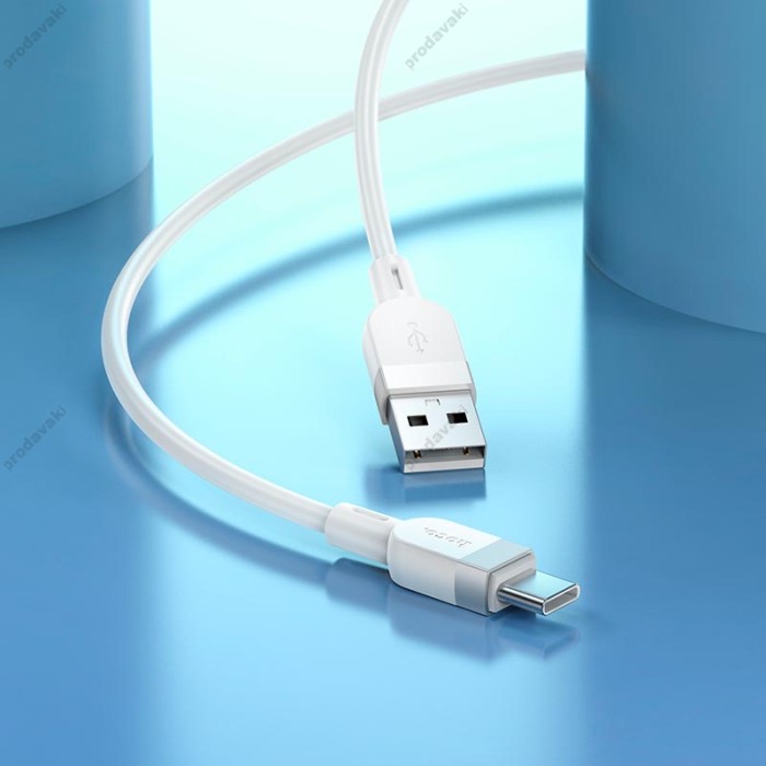 Кабель HOCO X109 Energy silicone charging data cable USB to Type-C 3A 1m White