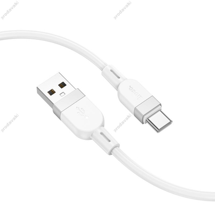 Кабель HOCO X109 Energy silicone charging data cable USB to Type-C 3A 1m White