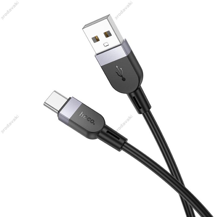 Кабель HOCO X109 Energy silicone charging data cable USB to Type-C 3A 2m Black