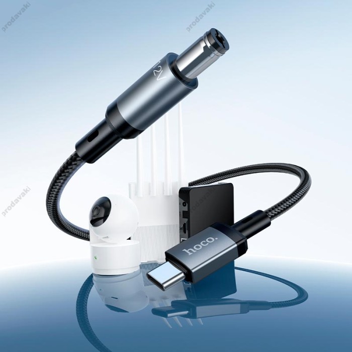 Кабель живлення для роутера HOCO X129 Advantage charging cable Type-C to DC 5.5мм на 2.1/2.5мм 12V Black