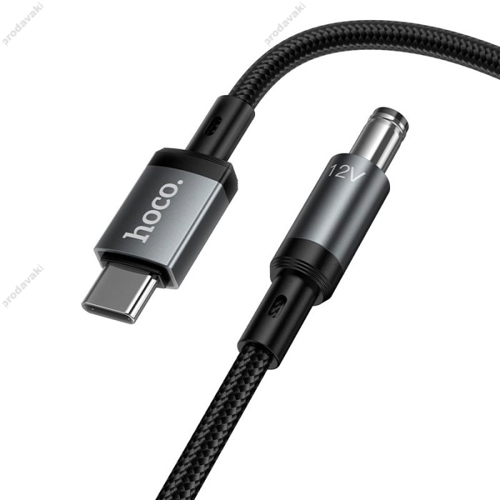 Кабель живлення для роутера HOCO X129 Advantage charging cable Type-C to DC 5.5мм на 2.1/2.5мм 12V Black
