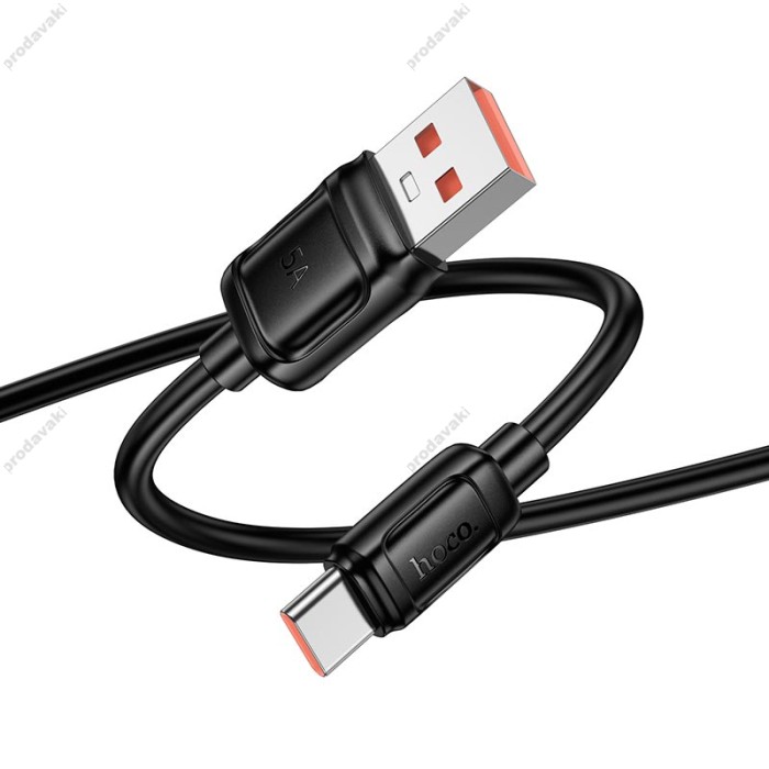Кабель HOCO X115 Surpass charging data cable USB to Type-C 100W 5A 1m Black