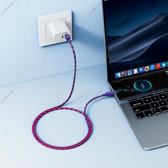 Кабель HOCO X116 Meridian charging data cable USB to Type-C 3A 1m Purple
