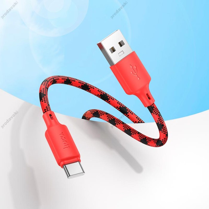 Кабель HOCO X116 Meridian charging data cable USB to Type-C 3A 1m Red
