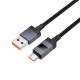 Кабель HOCO X118 Generous charging data cable with display USB to Type-C 5A 1m Black