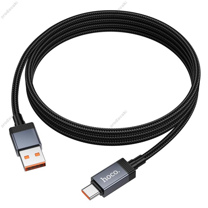 Кабель HOCO X118 Generous charging data cable with display USB to Type-C 5A 1m Black