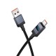 Кабель HOCO X118 Generous charging data cable with display USB to Type-C 5A 1m Black