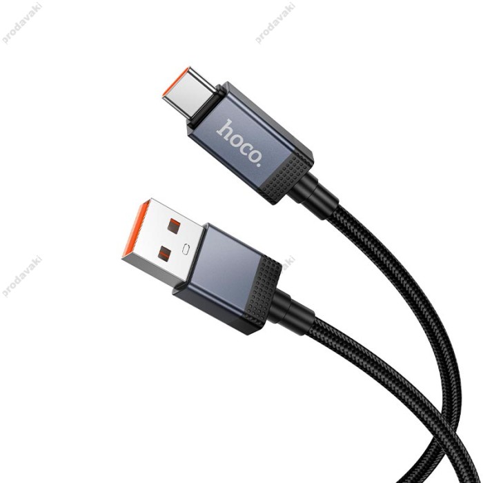 Кабель HOCO X118 Generous charging data cable with display USB to Type-C 5A 1m Black