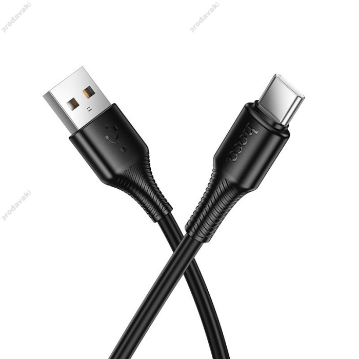 Кабель HOCO X120 Beneficio silicone charging data cable USB to Type-C 60W 3A 1m Black