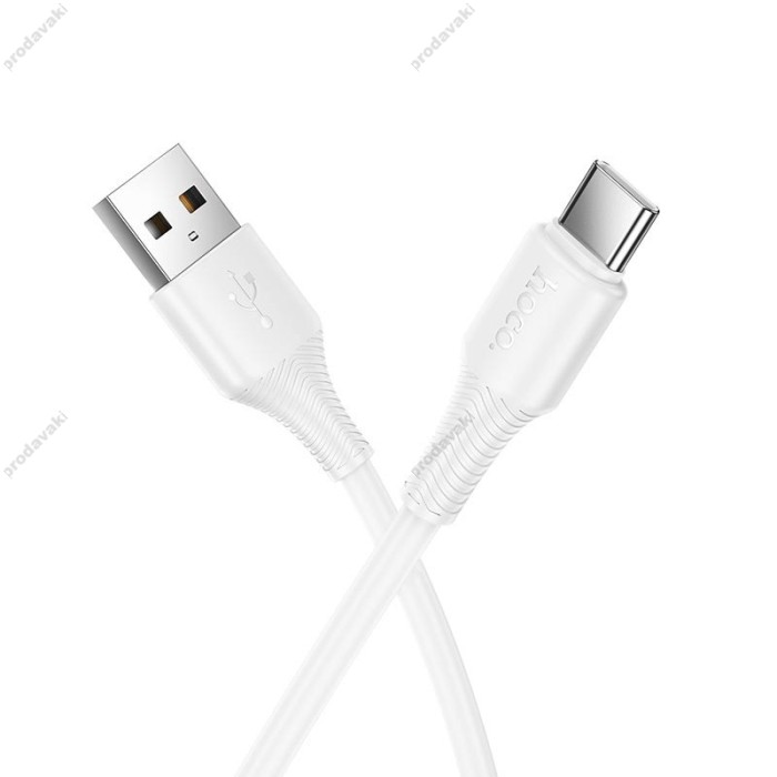 Кабель HOCO X120 Beneficio silicone charging data cable USB to Type-C 60W 3A 1m White