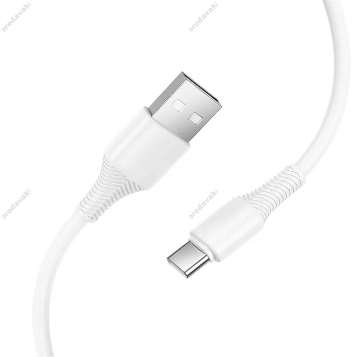 Кабель HOCO X120 Beneficio silicone charging data cable USB to Type-C 60W 3A 1m White