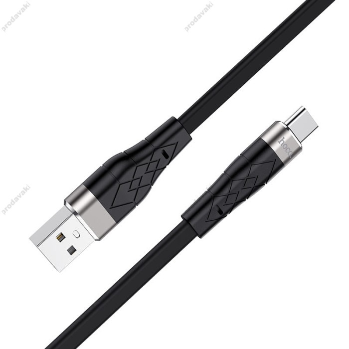 Кабель HOCO X53 Angel silicone charging data cable USB to Type-C 3A 1m Black