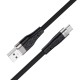 Кабель HOCO X53 Angel silicone charging data cable USB to Type-C 3A 1m Black
