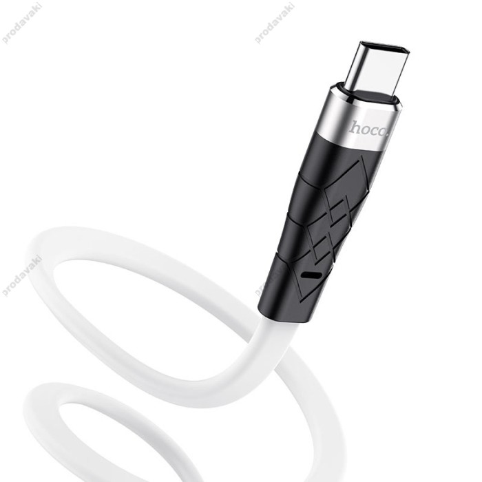 Кабель HOCO X53 Angel silicone charging data cable USB to Type-C 3A 1m White