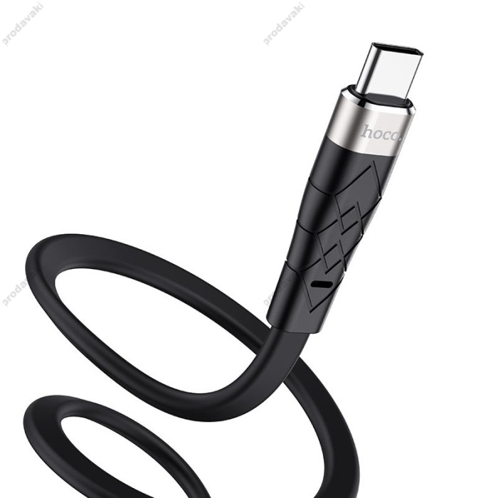 Кабель HOCO X53 Angel silicone charging data cable USB to Type-C 3A 1m Black
