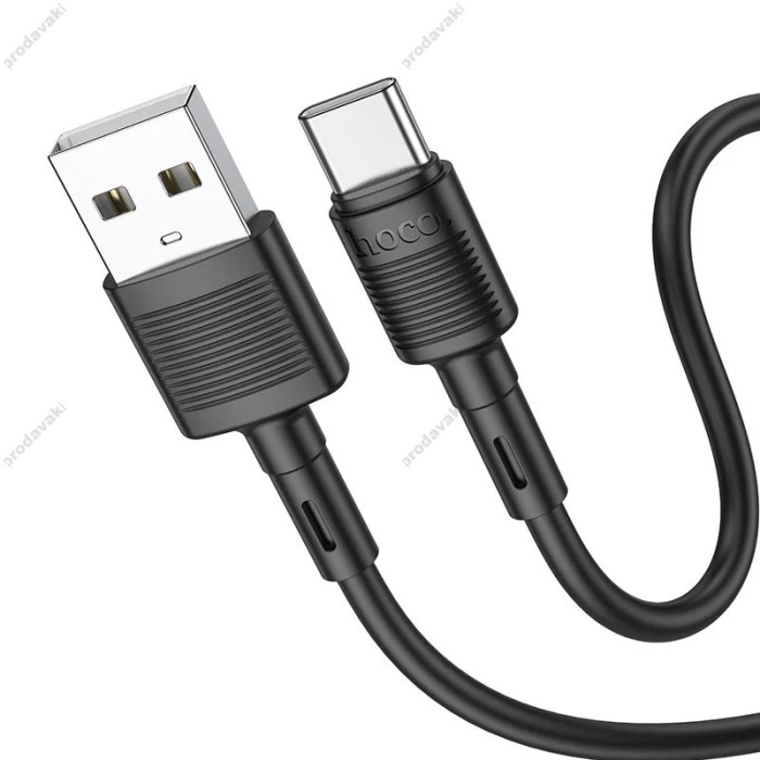 Кабель HOCO X83 Victory charging data cable USB to Type-C 3A 1m Black