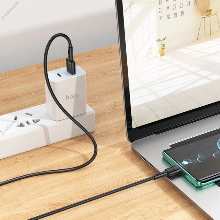 Кабель HOCO X83 Victory charging data cable USB to Type-C 3A 1m Black