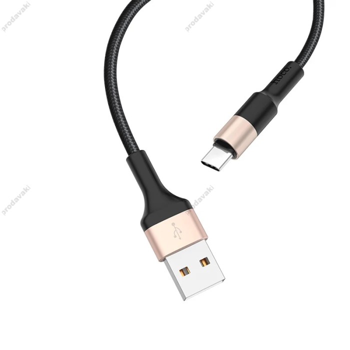 Кабель HOCO X26 Xpress Charging USB to Type-C 2A 1m Black-gold