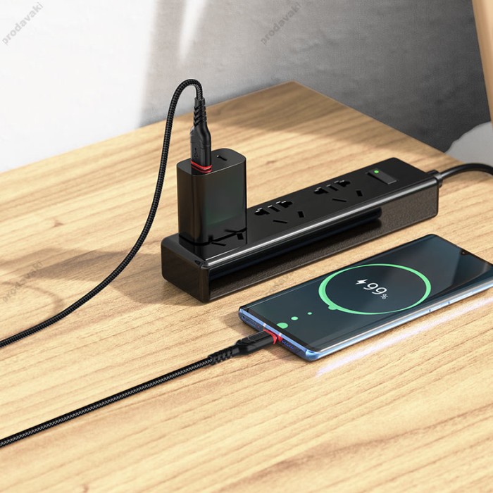Кабель Hoco X59 Victory charging data cable USB to Type-C 3A 1m Black